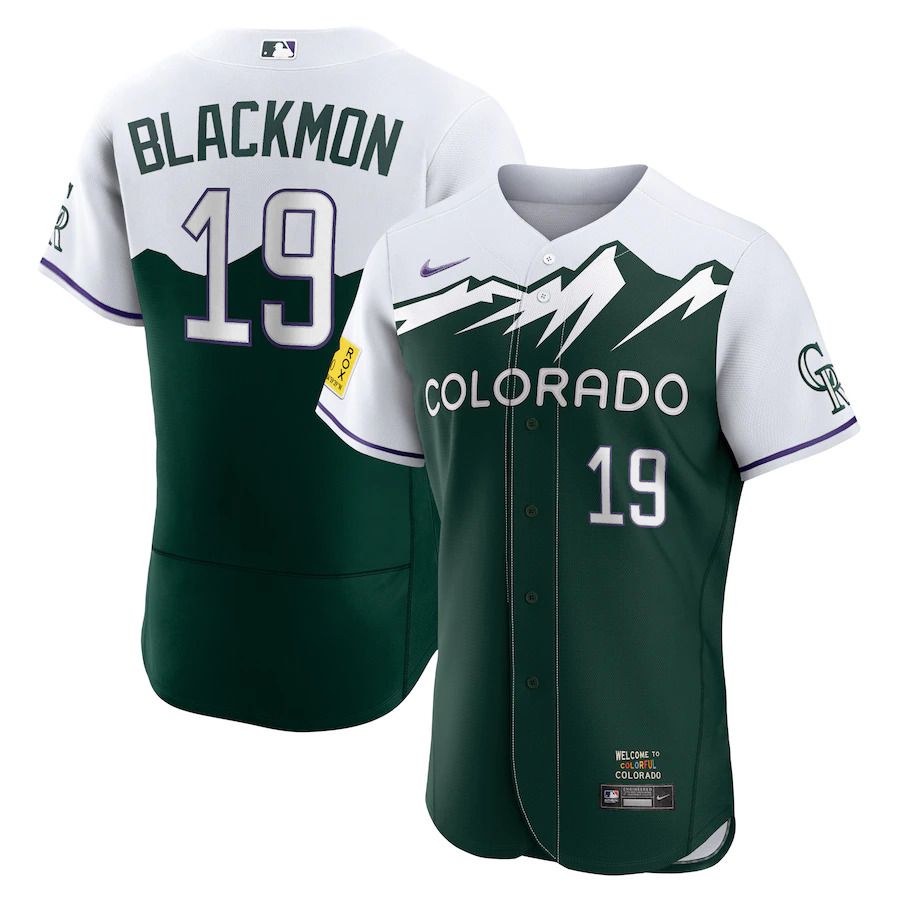 Custom Men Colorado Rockies #19 Charlie Blackmon Nike Green 2022 City Connect Authentic Player MLB Jersery->customized mlb jersey->Custom Jersey